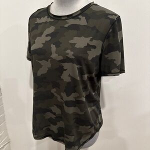 lululemon athletica High Neck Run and Train Tee Heritage 365 Camo Olive Multi
